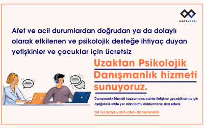 Afet ve acil durum sonrası Uzaktan Psikolojik Danışmanlık hizmetimizle yanınızdayız | نقف بجانبكم بعد الكوارث وحالات الطوارئ ، من خلال خدمتنا للاستشارة النفسية عن بعد.